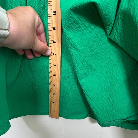 Asos Topshop Green Textured Poplin Chuck On Dress sz 2 - Picture 10 of 11